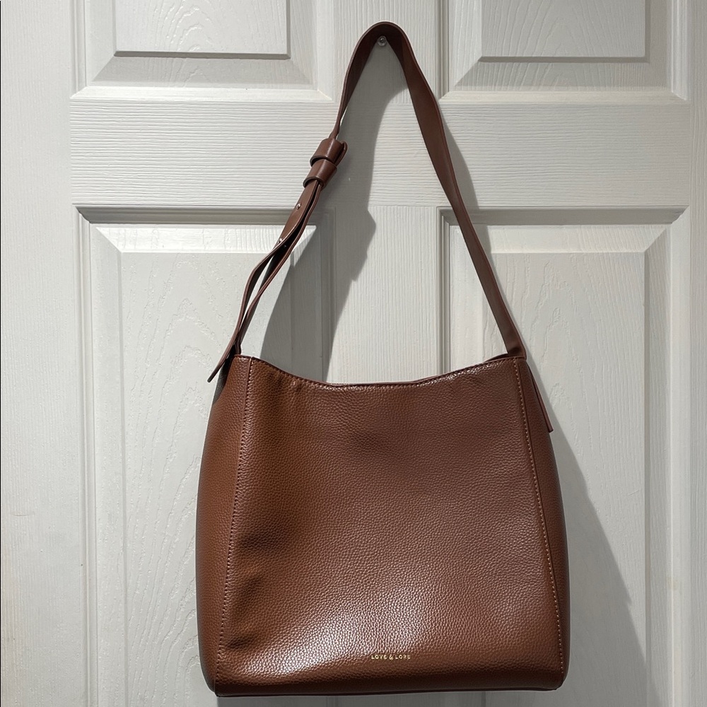 Everyday Brown Pebbled Leather Shoulder Bag